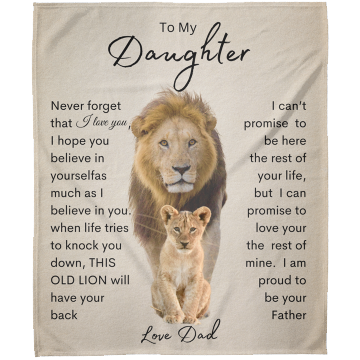 Fleece Lion and Cub | Father to Daughter