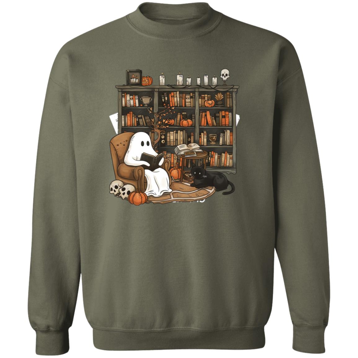 Ghost Library Crewneck Pullover Sweatshirt