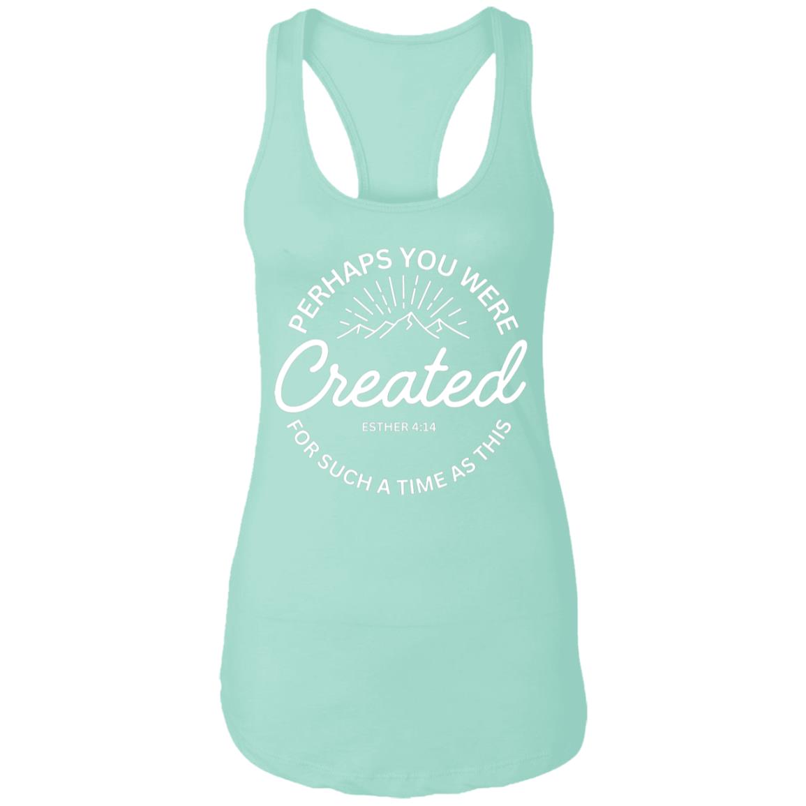 Esther 4:14  Ladies Ideal Racerback Tank - White Print