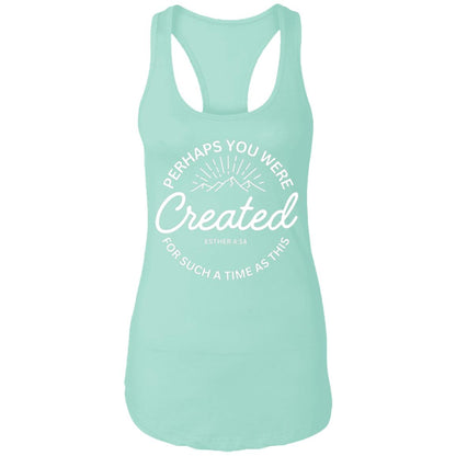 Esther 4:14  Ladies Ideal Racerback Tank - White Print