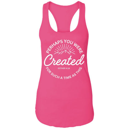 Esther 4:14  Ladies Ideal Racerback Tank - White Print