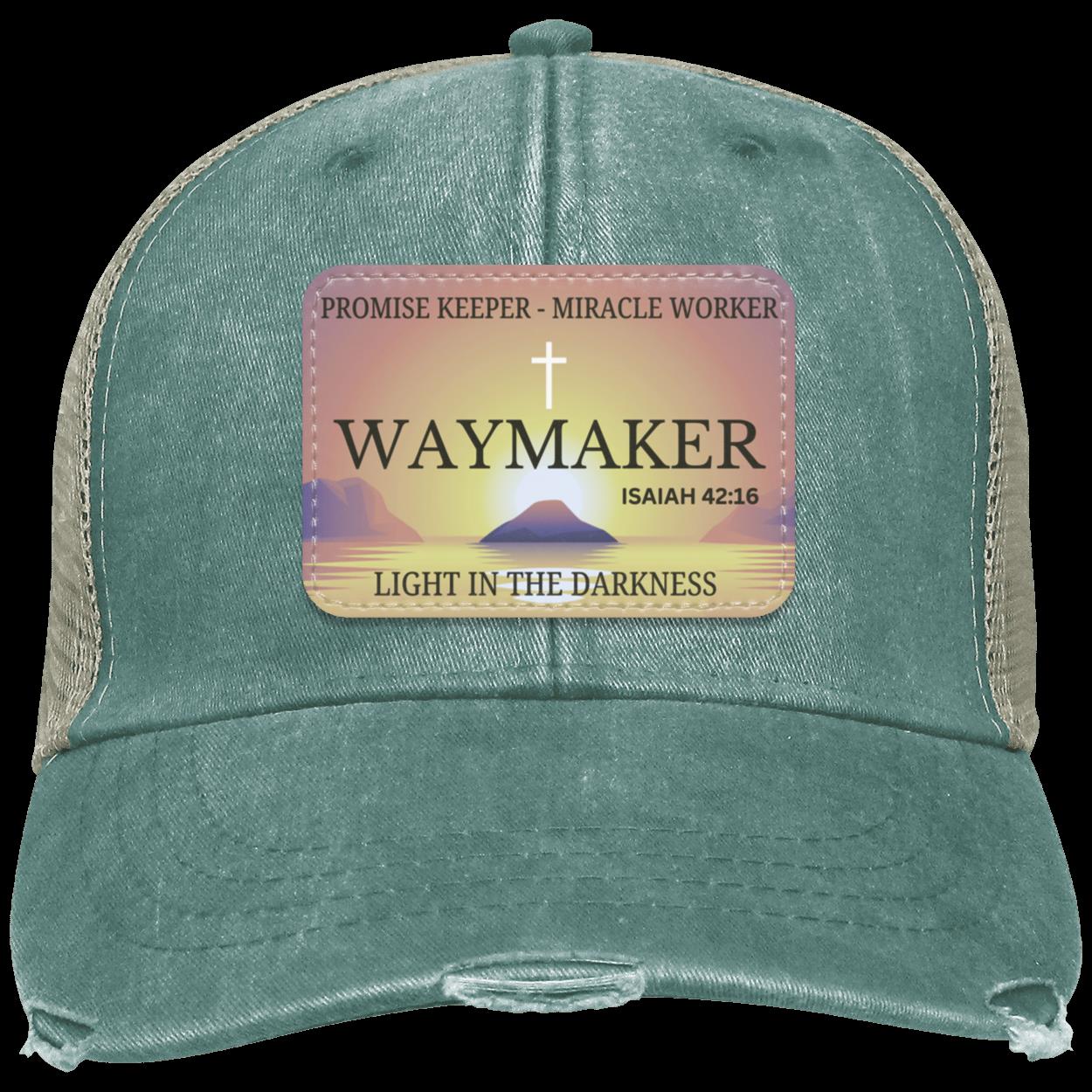 Isaiah 42:16 Waymaker Distressed Cap with Rectangle Patch