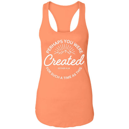 Esther 4:14  Ladies Ideal Racerback Tank - White Print