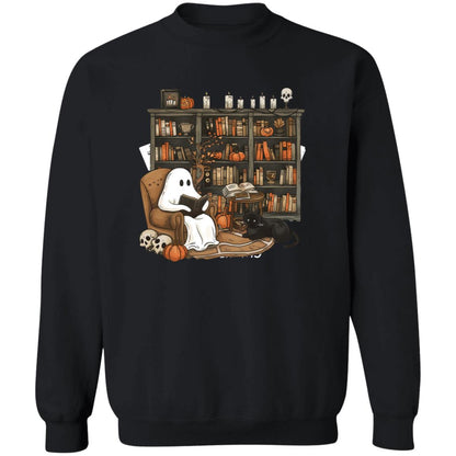 Ghost Library Crewneck Pullover Sweatshirt