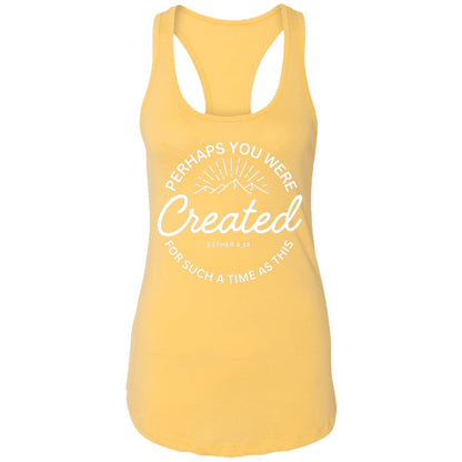 Esther 4:14  Ladies Ideal Racerback Tank - White Print