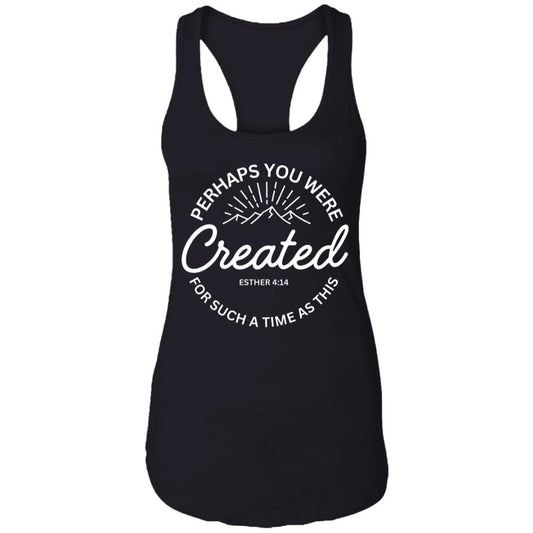 Esther 4:14  Ladies Ideal Racerback Tank - White Print