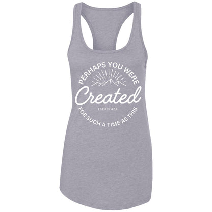 Esther 4:14  Ladies Ideal Racerback Tank - White Print