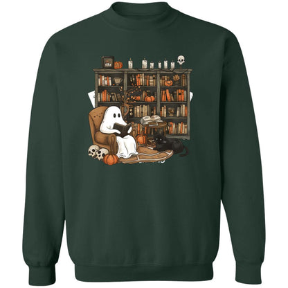 Ghost Library Crewneck Pullover Sweatshirt