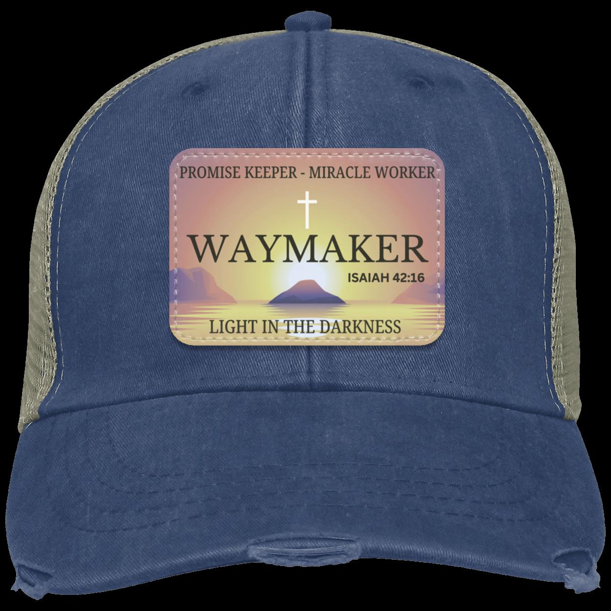 Isaiah 42:16 Waymaker Distressed Cap with Rectangle Patch