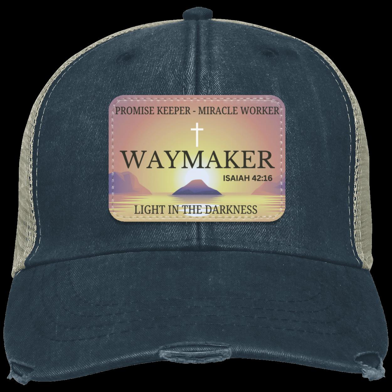 Isaiah 42:16 Waymaker Distressed Cap with Rectangle Patch