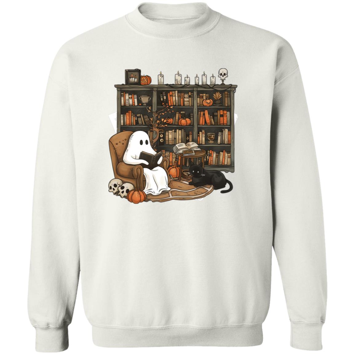 Ghost Library Crewneck Pullover Sweatshirt