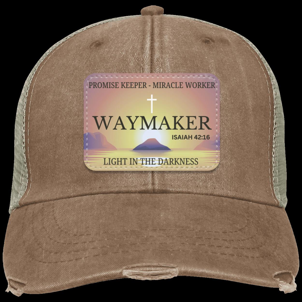 Isaiah 42:16 Waymaker Distressed Cap with Rectangle Patch