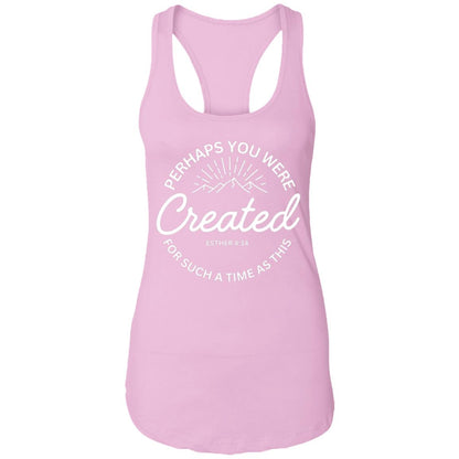 Esther 4:14  Ladies Ideal Racerback Tank - White Print