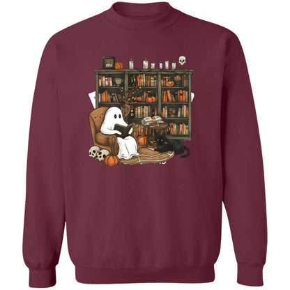 Ghost Library Crewneck Pullover Sweatshirt