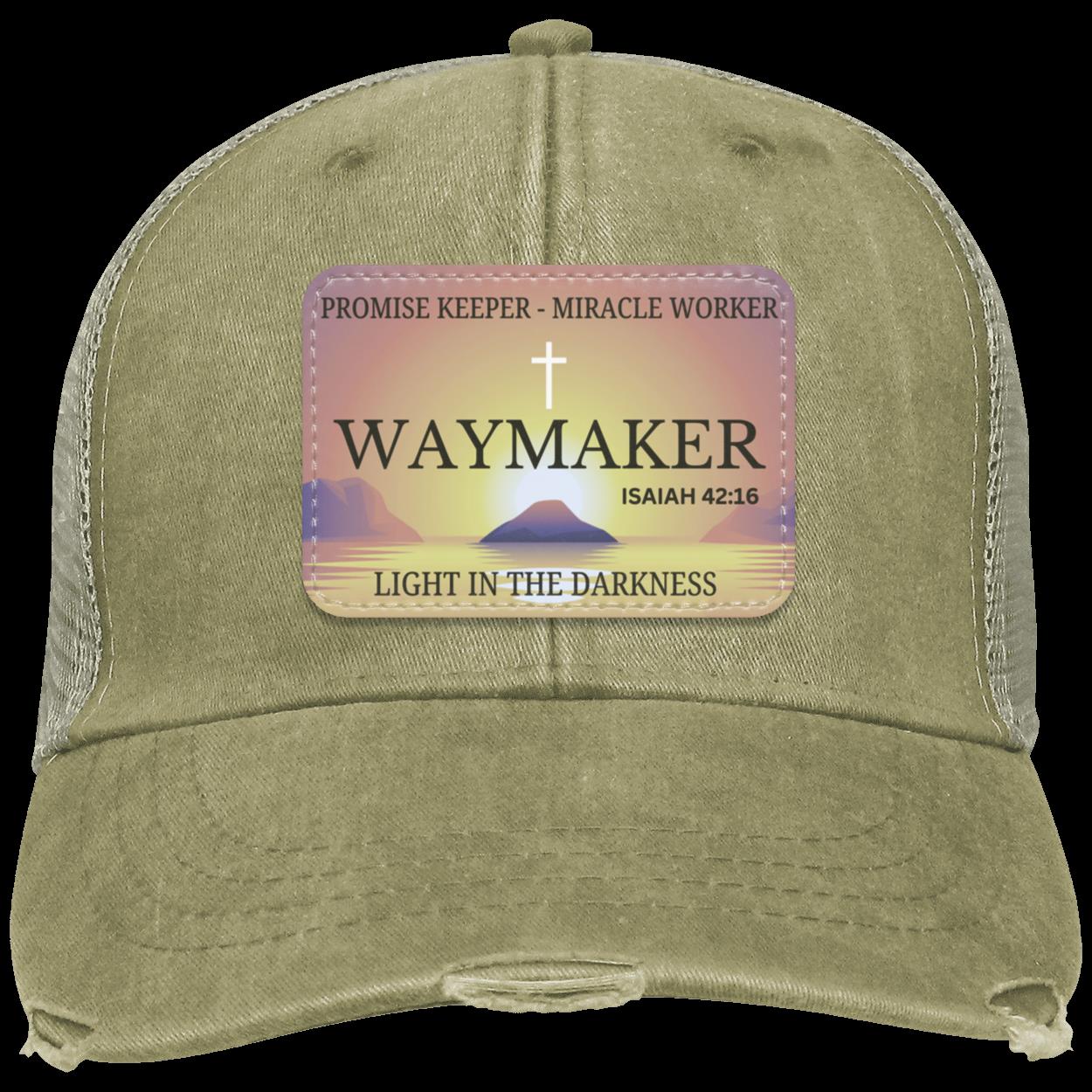 Isaiah 42:16 Waymaker Distressed Cap with Rectangle Patch