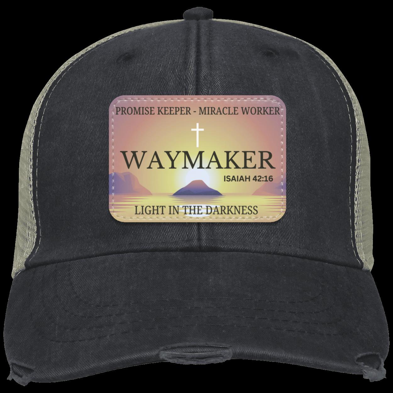 Isaiah 42:16 Waymaker Distressed Cap with Rectangle Patch