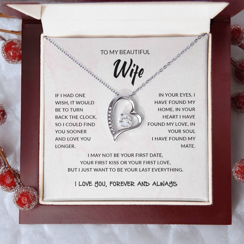 Forever Love Necklace, To My Beautiful Wife | I Love You, Forever & Always