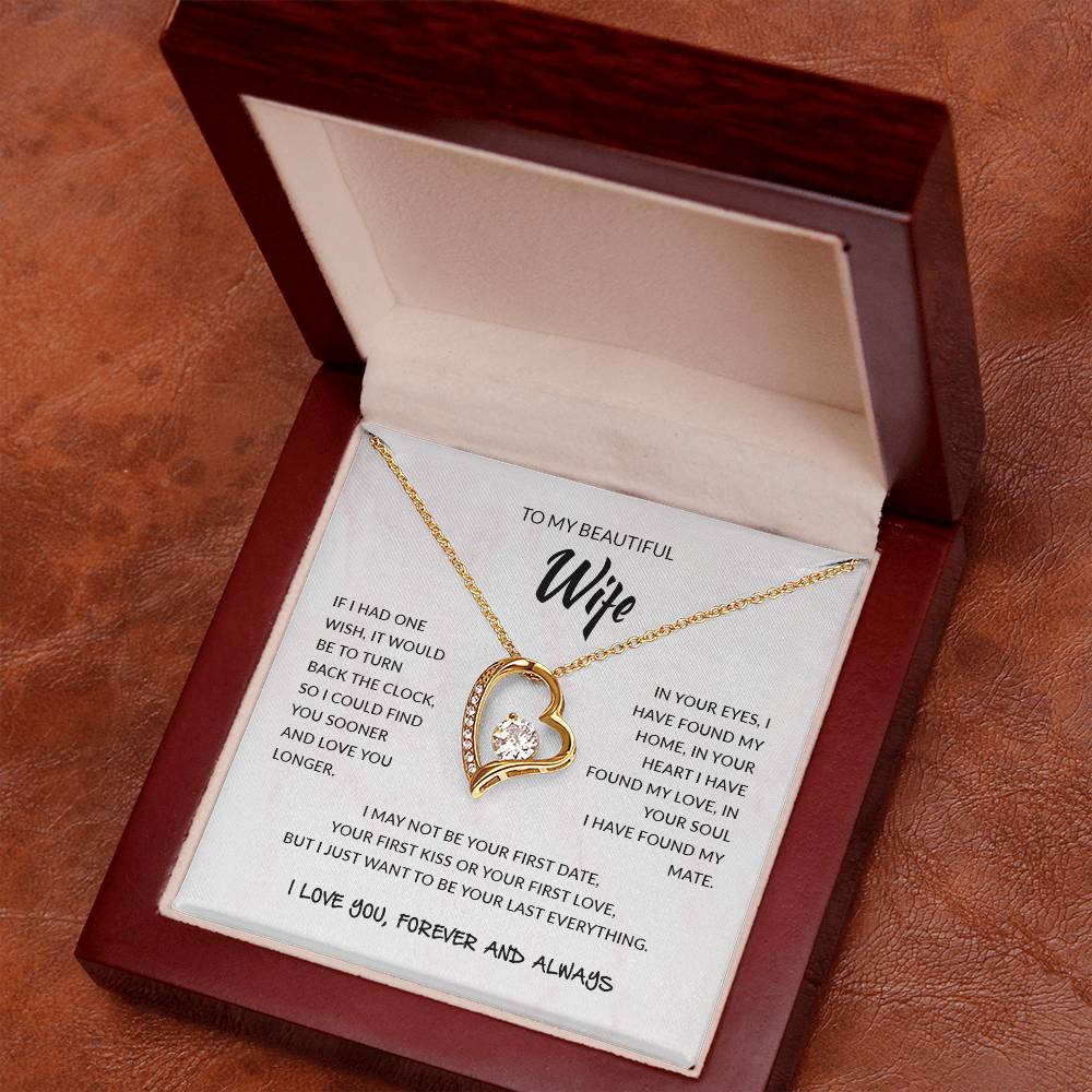 Forever Love Necklace, To My Beautiful Wife | I Love You, Forever & Always