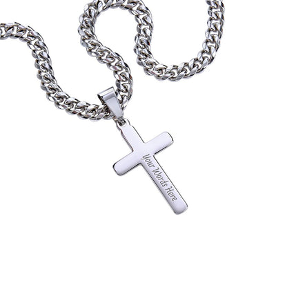 Cuban Chain with Artisan Cross Necklace | To Son From Mom