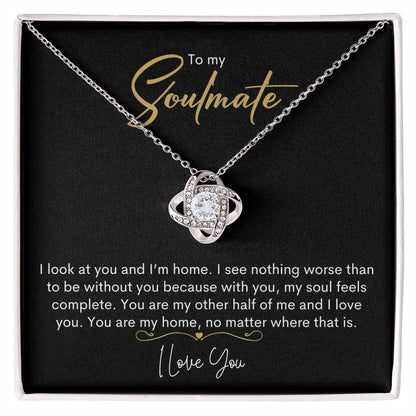 Love Knot Necklace, To My Soulmate | I Love You