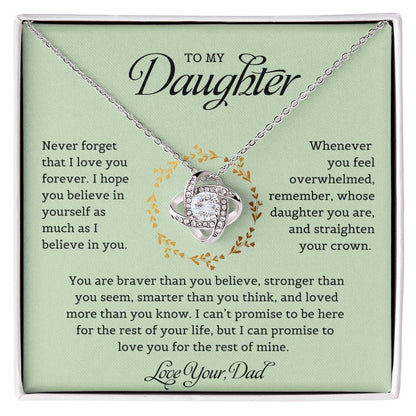 Love Knot Necklace, To My Daughter | Never Forget That I Love You