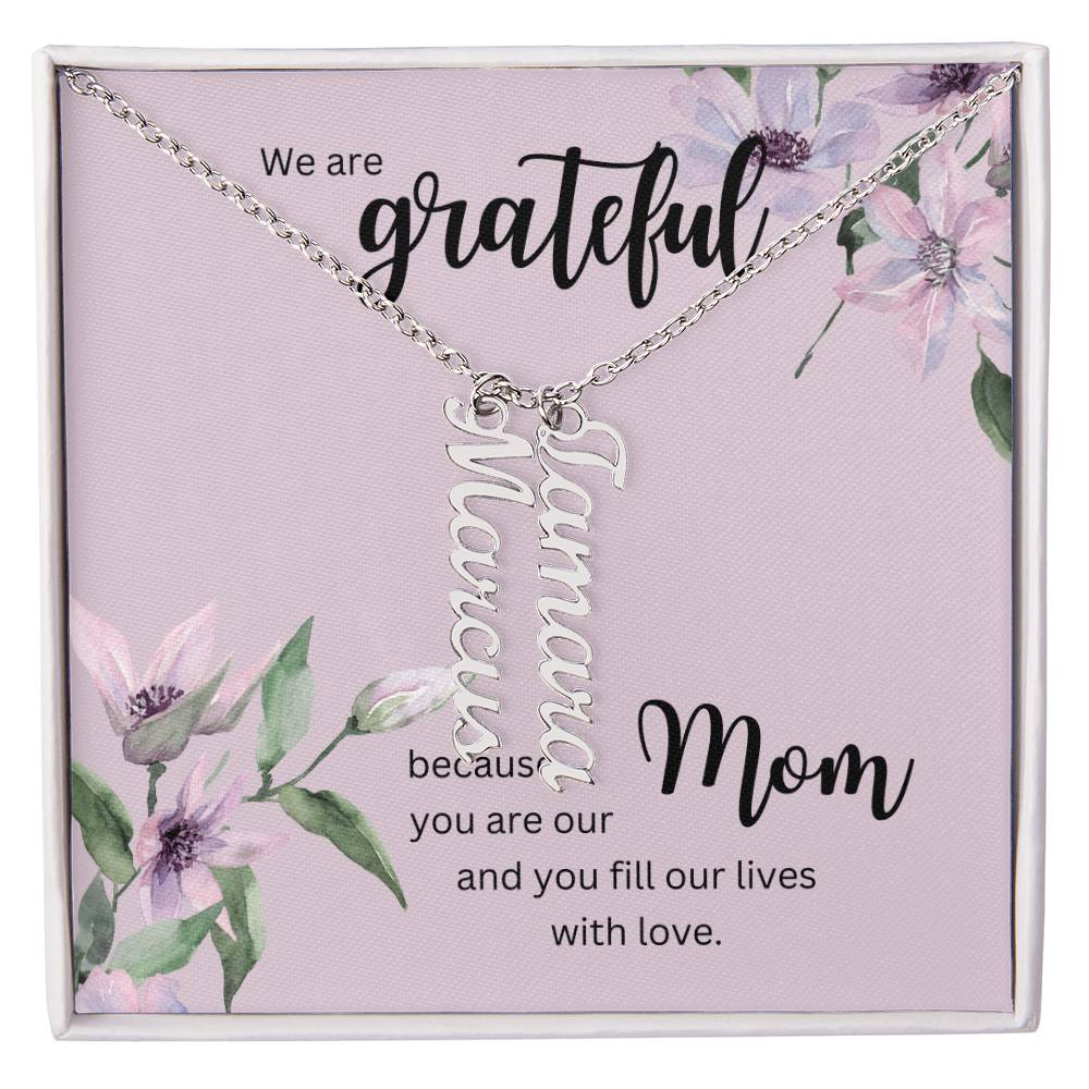 Vertical Multi Name Necklace | For Mom