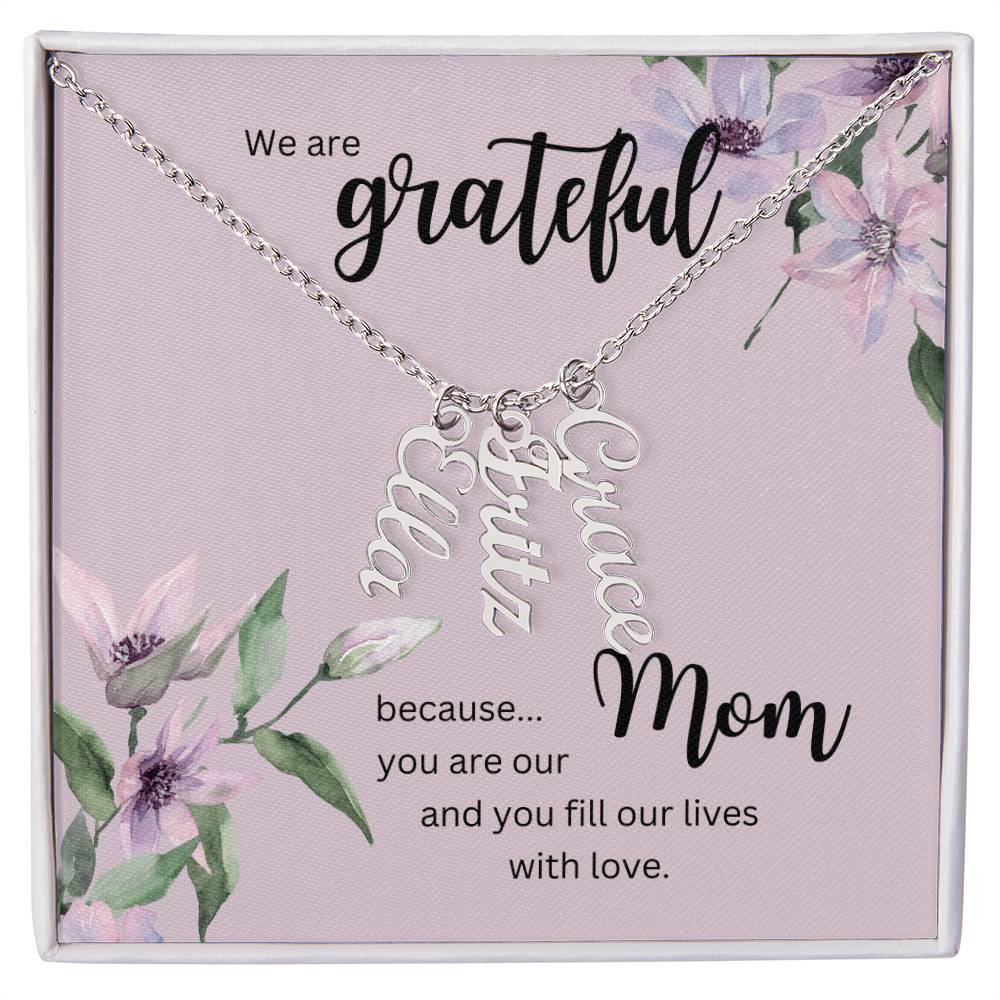 Vertical Multi Name Necklace | For Mom