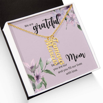 Vertical Multi Name Necklace | For Mom