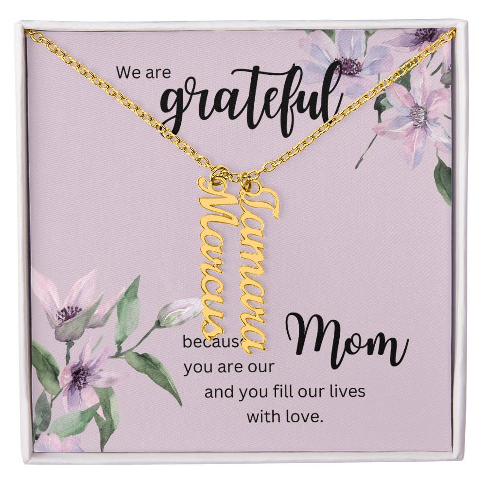 Vertical Multi Name Necklace | For Mom