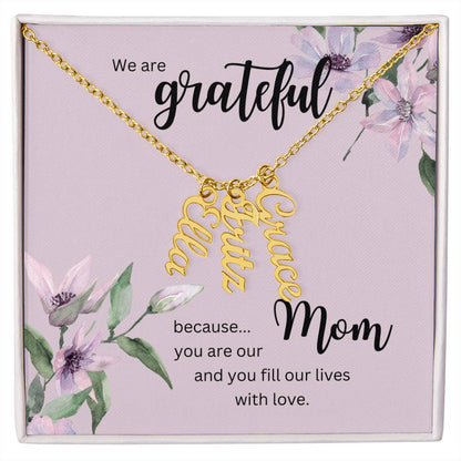 Vertical Multi Name Necklace | For Mom