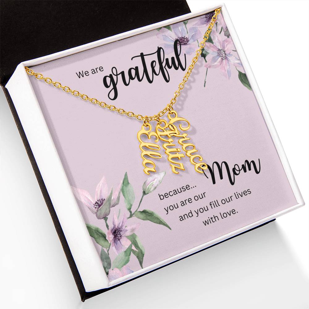 Vertical Multi Name Necklace | For Mom