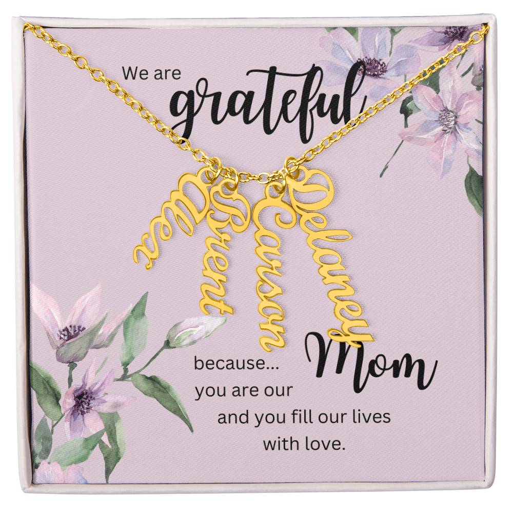 Vertical Multi Name Necklace | For Mom