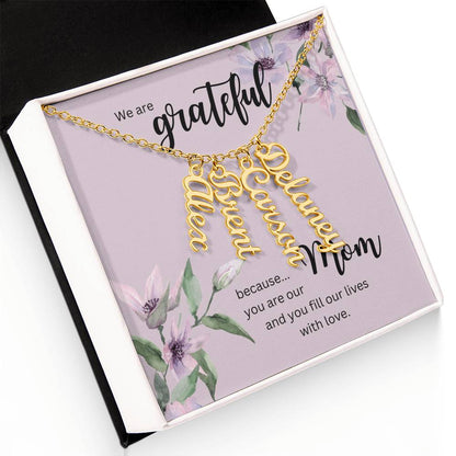 Vertical Multi Name Necklace | For Mom