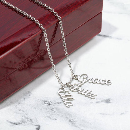 Vertical Multi Name Necklace | For Mom