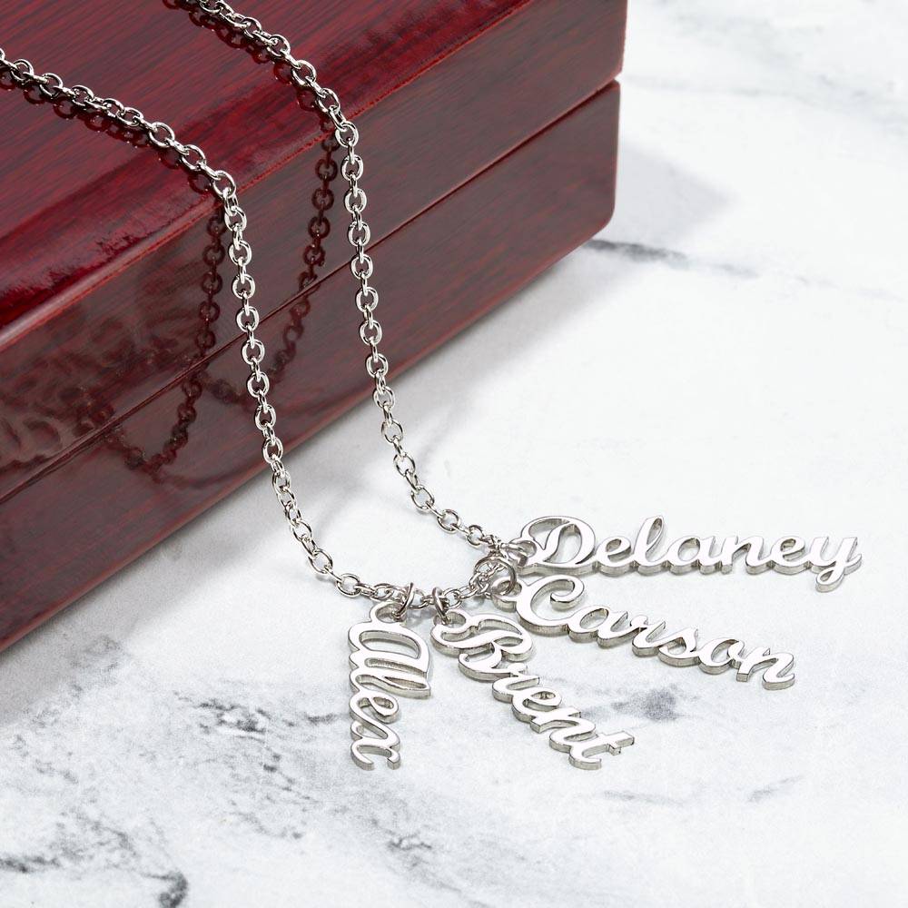 Vertical Multi Name Necklace | For Mom