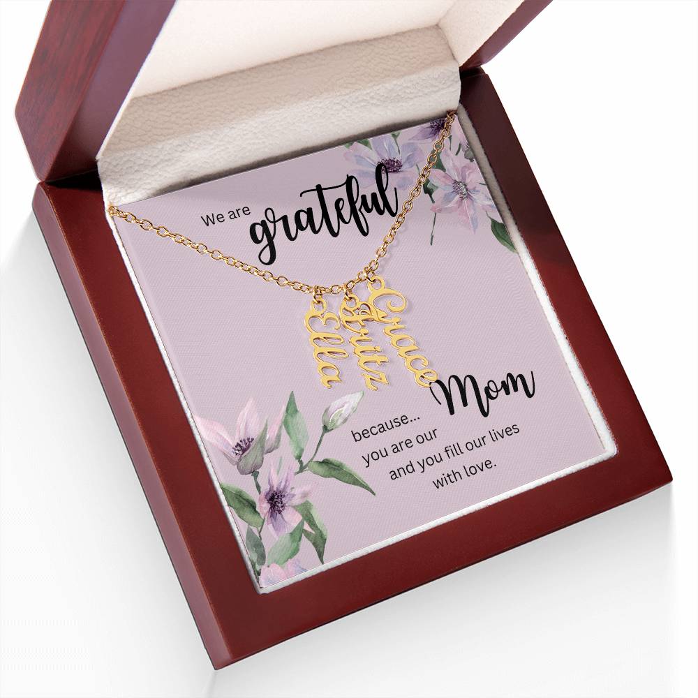 Vertical Multi Name Necklace | For Mom