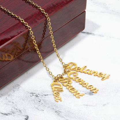 Vertical Multi Name Necklace | For Mom