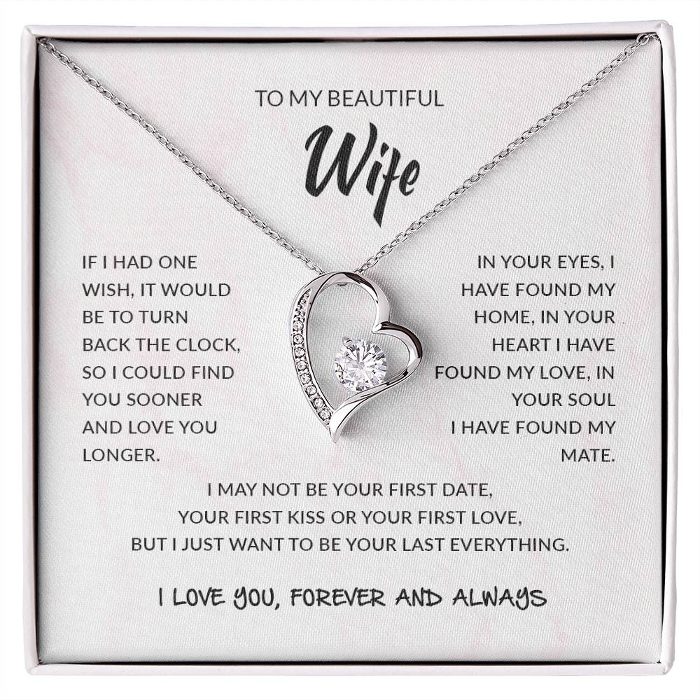 Forever Love Necklace, To My Beautiful Wife | I Love You, Forever & Always