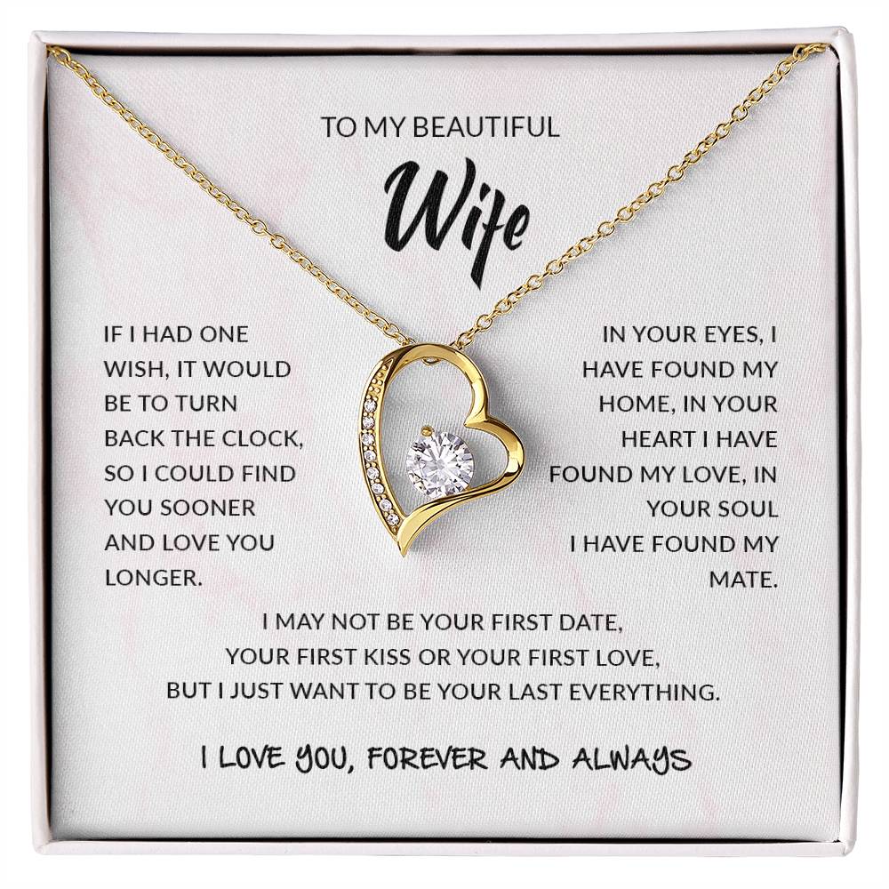 Forever Love Necklace, To My Beautiful Wife | I Love You, Forever & Always