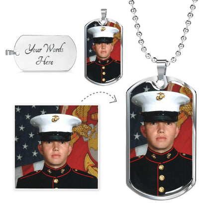 Personalized Engraved Dog Tag Necklace Army Card Identity Necklace Gift for him, boyfriend, Husband, Dad Birthday, Anniversary Christmas gift, BUY NOW