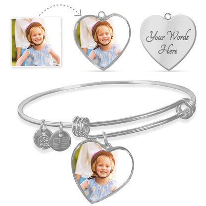 Personalized Photo Heart Bracelet