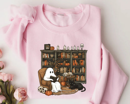 Ghost Library Crewneck Pullover Sweatshirt