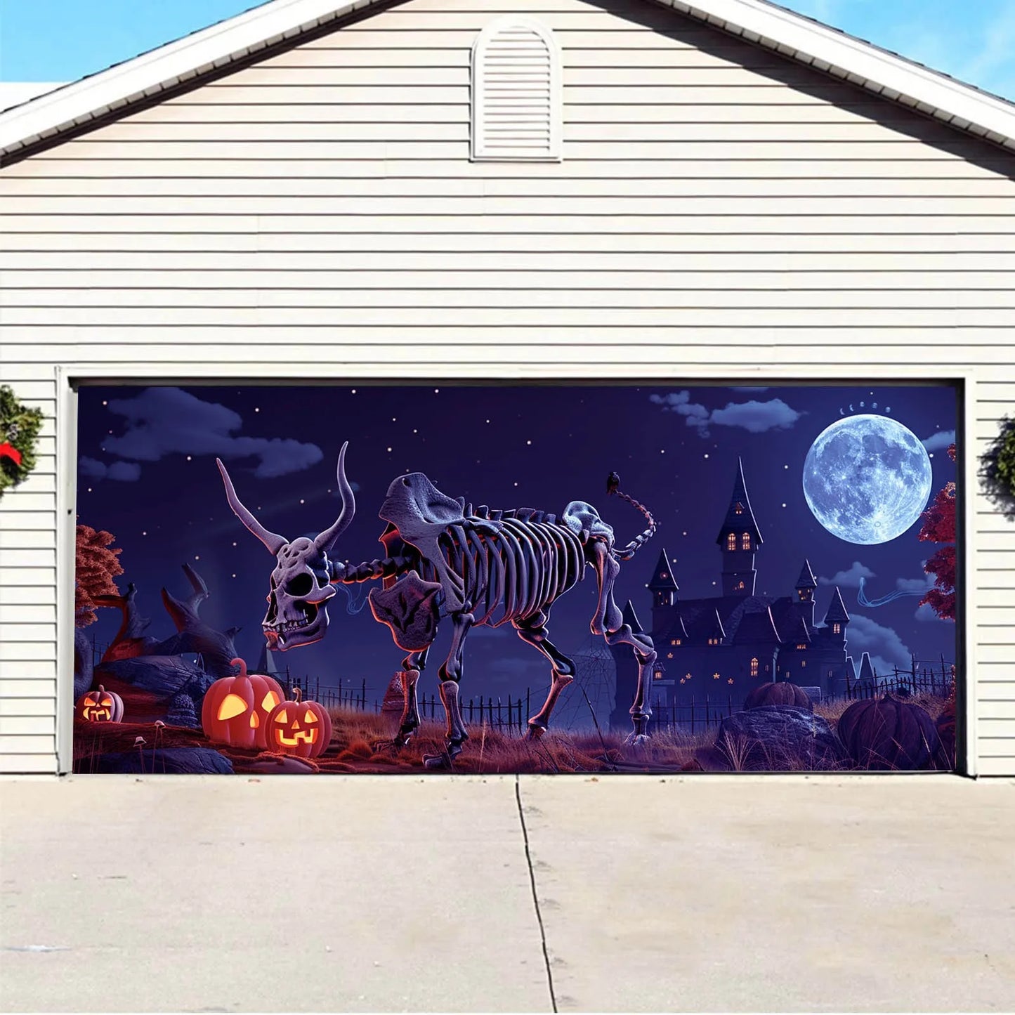 Spooky Steer Garage Cover