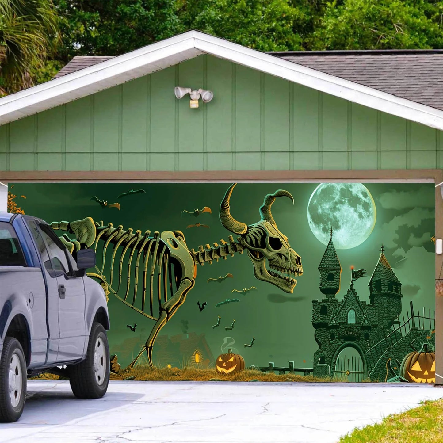 Spooky Steer Garage Cover